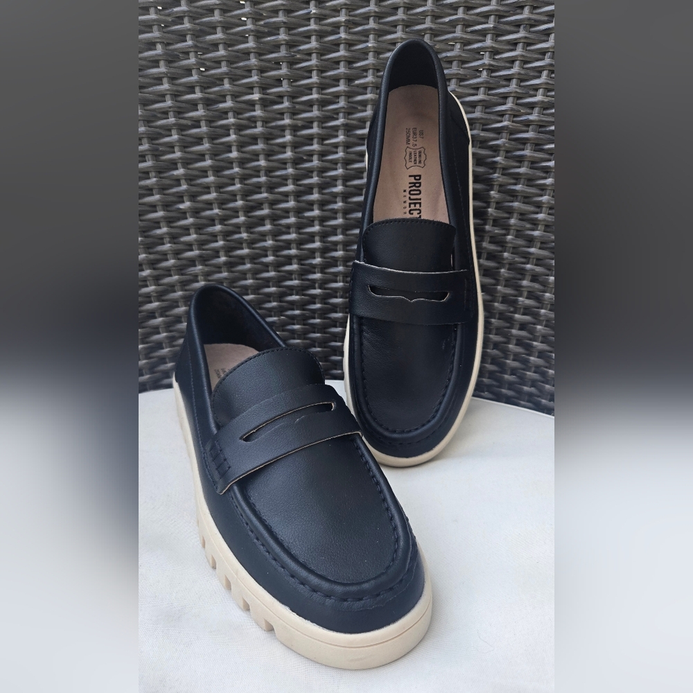 Project Cloud Genuine Leather Loafers for Women - Non Slip Work Size 7 Black